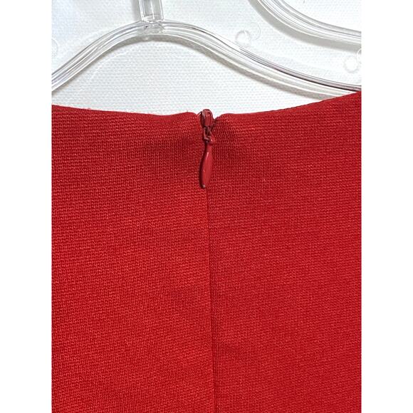 Bigio Collection Dress Red Purple Colorblock Geometric Made USA Women 6 Stretch - Picture 6 of 7